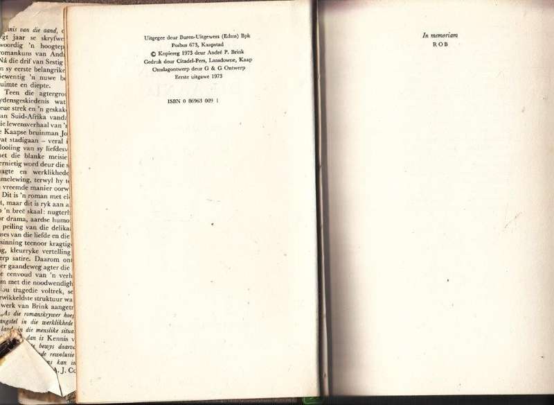 Kennis van die Aand (First Edition) - Brink, Andre P.