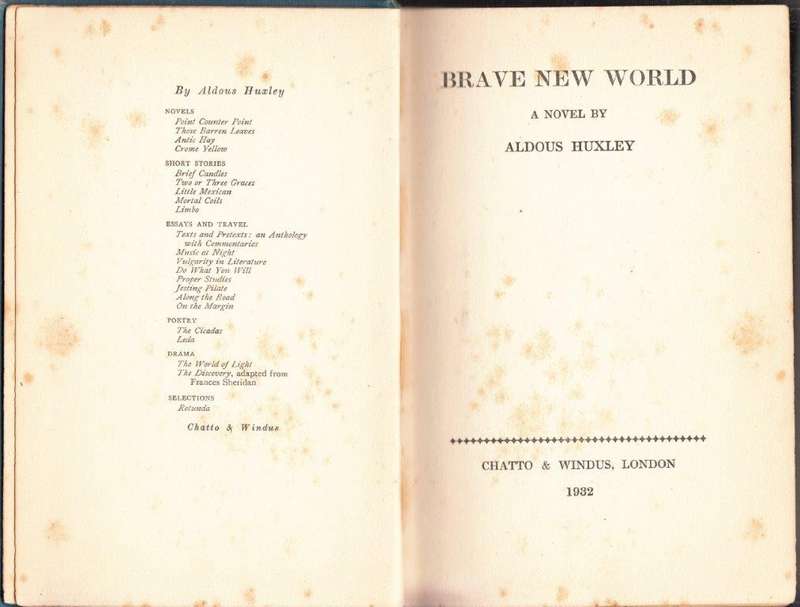 Brave New World, (First Edition, Fifth Impression) - Huxley, Aldous