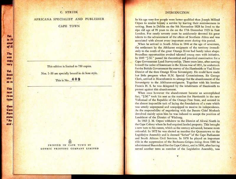 Reminiscences of Life in South Africa from 1846 to the Present Day (Africana Collectanea X)