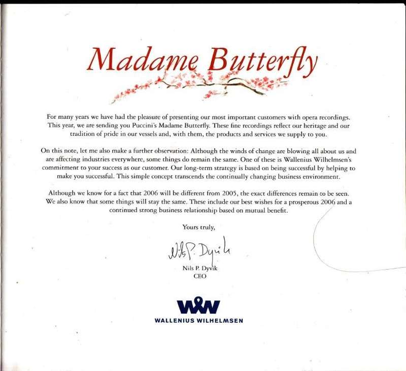 Madame Butterfly Giacomo Puccini (Book & CD) - Wilhelmsen, Wallenius