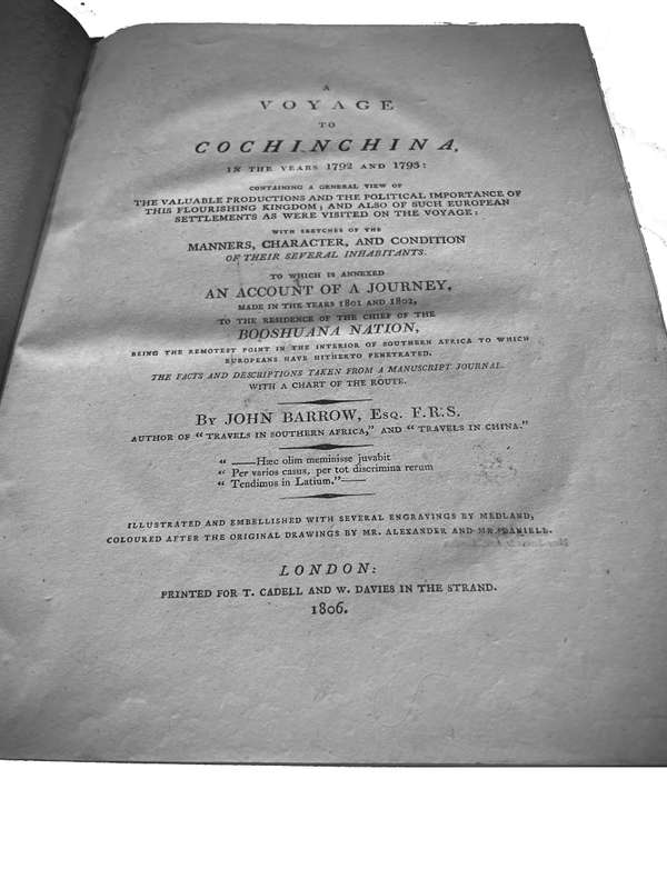A Voyage to Cochinchina In The Years 1792 And 1793 (First Edition) - Barrow, John