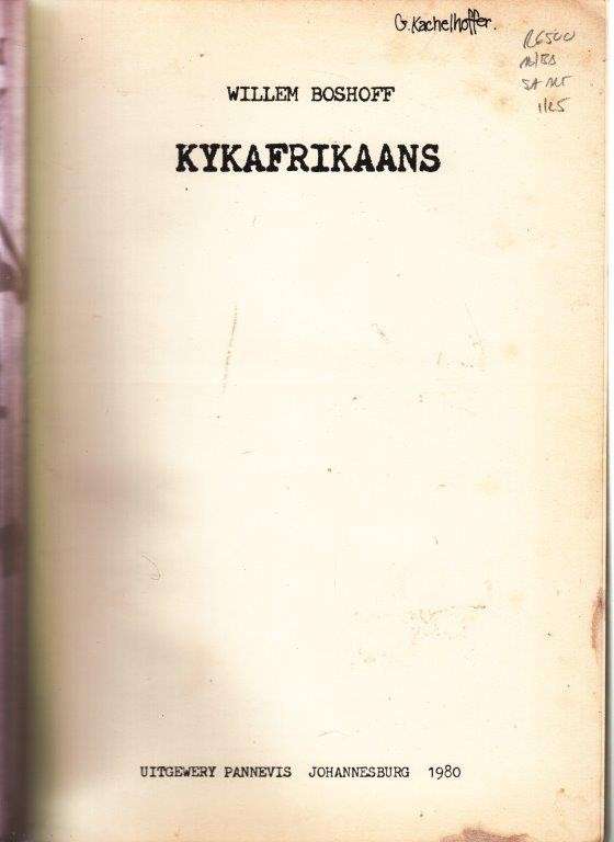 KykAfrikaans - Boshoff, Willem