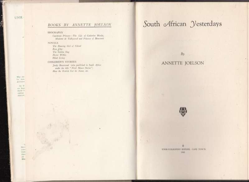 South African Yesterdays (Hardcover) - Joelson, Annette