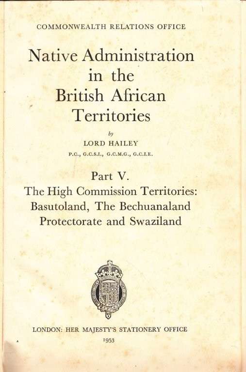 Native Administration in the British African Territories Volume 5 ONLY (Hardcover) - Lord Hailey