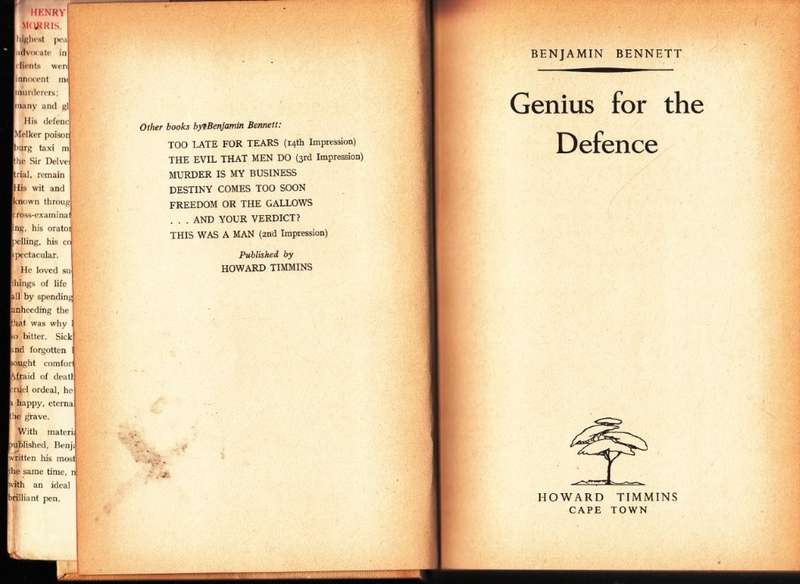 Genius for the Defence - The Life of Harry Morris (Hardcover) - Bennett, Benjamin