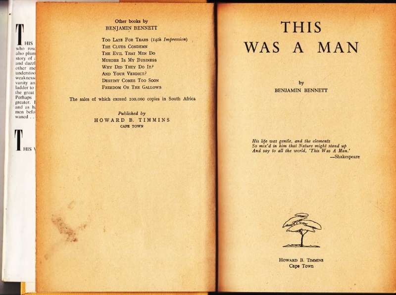 This Was a Man (Hardcover) - Bennett, Benjamin