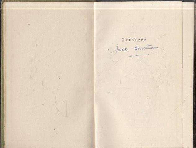 I Declare (Signed by Author) - Cheetham, Jack