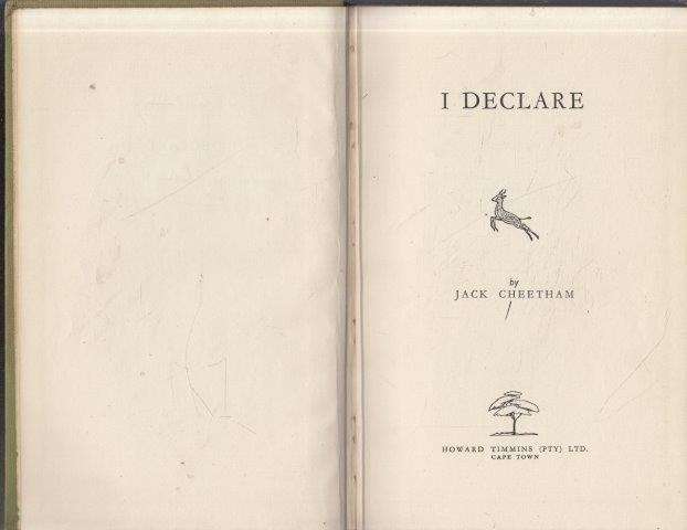 I Declare (Signed by Author) - Cheetham, Jack