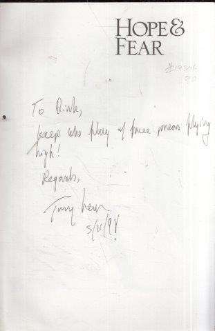 Hope & Fear - Reflections of a Democrat (Signed Copy) - Leon, Tony