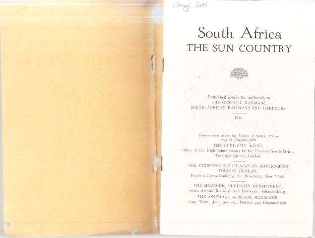 South Africa. The Sun Country - South African Railways and Harbours