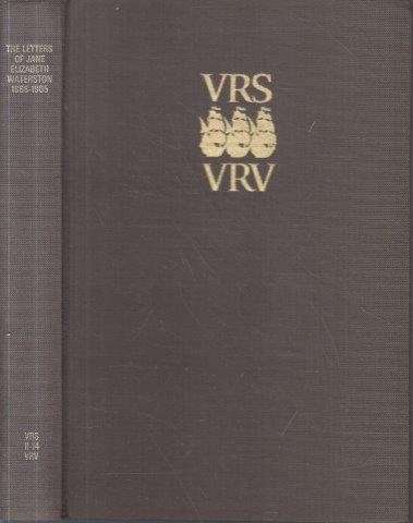 The Letters of Jane Elizabeth Waterston 1866-1905 (VRS II No. 14) - Bean, Lucy (ed)