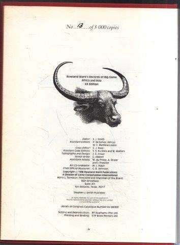 Rowland Ward's Records of Big Game - Africa & Asia, XXth Ed (Signed) - Smith, Steve (ed)