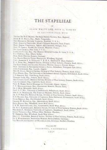 The Stapelieae Vol. 3 (2nd ed) - White, Alain & Sloane, Boyd L.