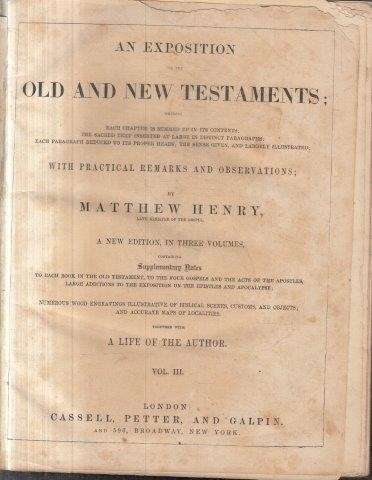 An Exposition Of The Old And New Testaments Vol. III ONLY