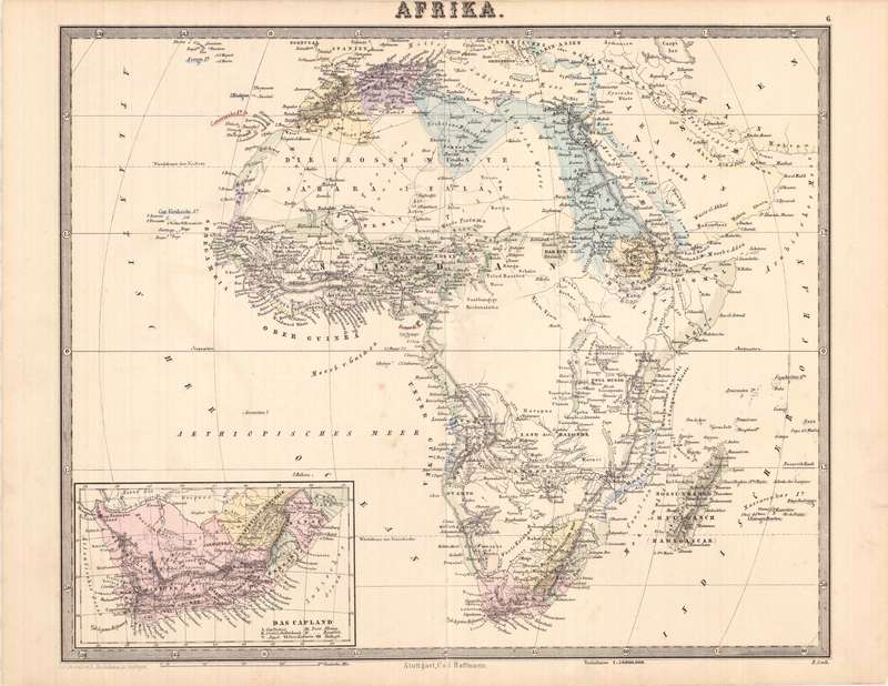 Map of Afrika (Hoffmann, 1875) - Hoffmann, Carl