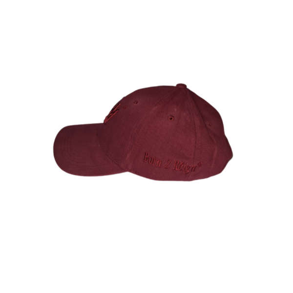 Brushed Cotton Cap - Born 2 Reign (Burgundy)