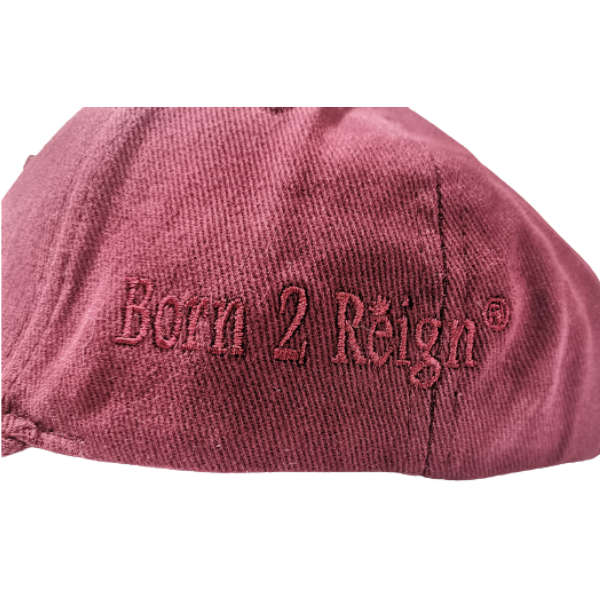 Brushed Cotton Cap - Born 2 Reign (Burgundy)