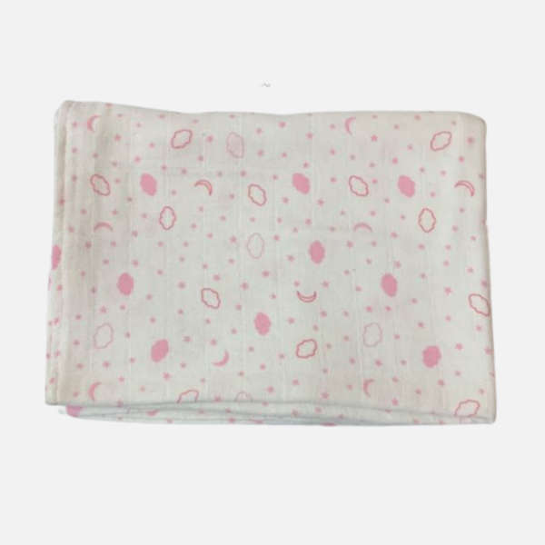 Muslin Receiving Blanket - Pink Clouds