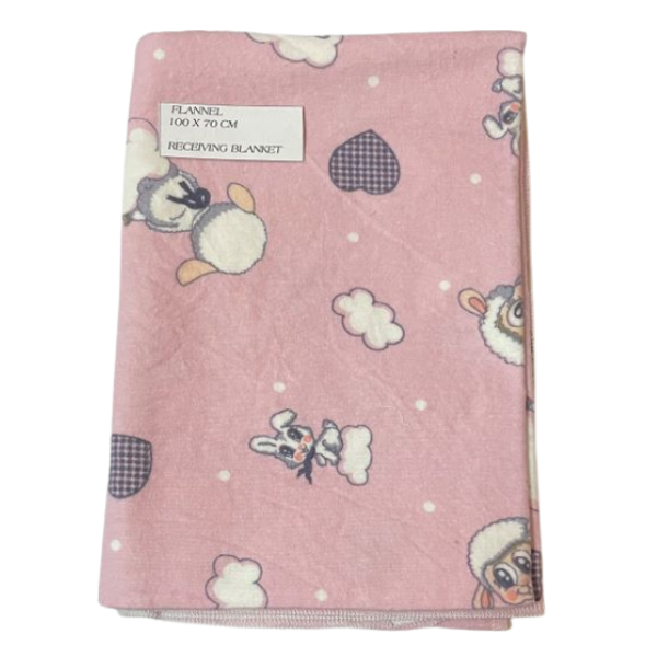 Baby Flannel Receiver Blanket - Pink
