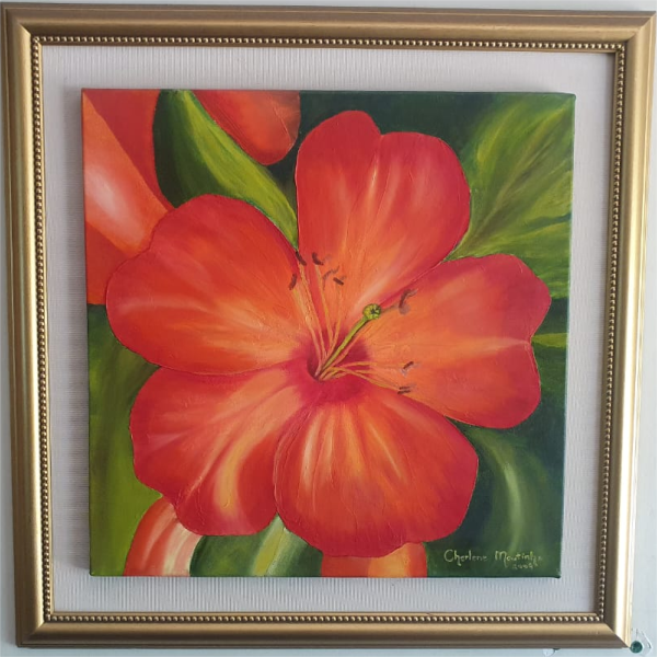 Framed Oil Painting - Flower
