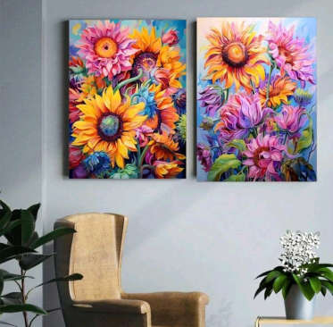 Paint by Numbers: Colourful Sunflowers 2