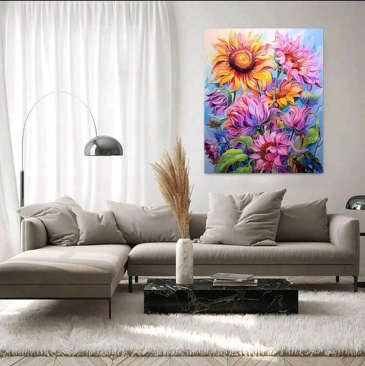 Paint by Numbers: Colourful Sunflowers 3