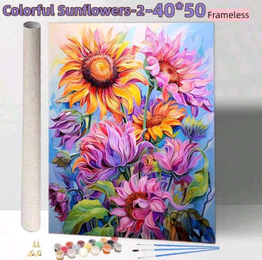 Paint by Numbers: Colourful Sunflowers 3