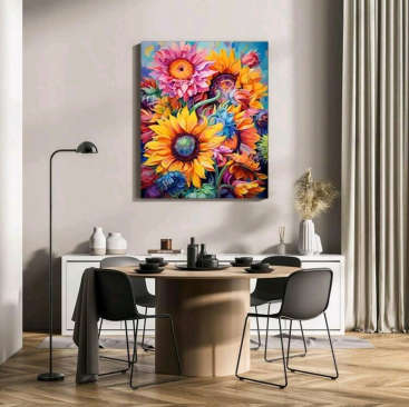 Paint by Numbers: Colourful Sunflowers 2