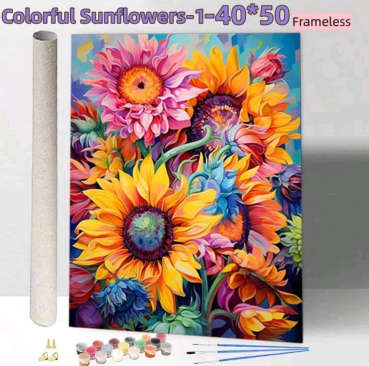 Paint by Numbers: Colourful Sunflowers 2