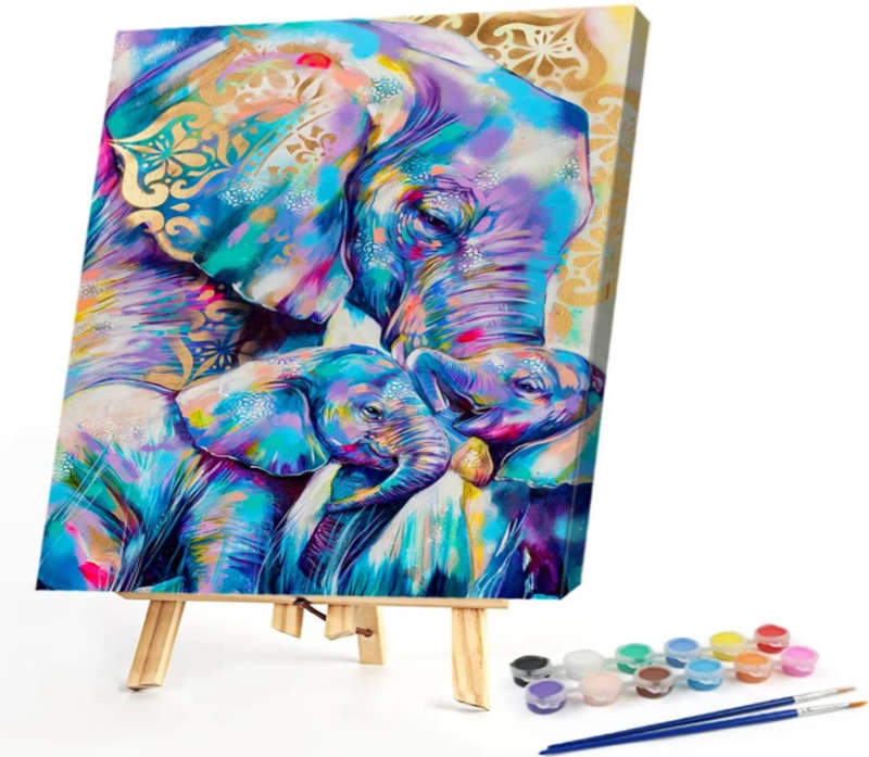 Paint by Numbers: Elephant Family