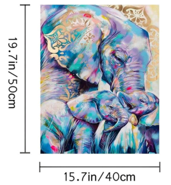 Paint by Numbers: Elephant Family