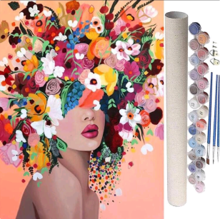 Paint by Numbers: Woman with Flower Hair