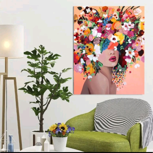 Paint by Numbers: Woman with Flower Hair