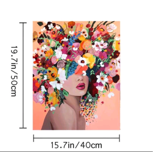 Paint by Numbers: Woman with Flower Hair