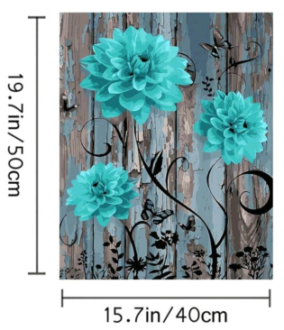 Paint by Numbers: Turquoise Flowers