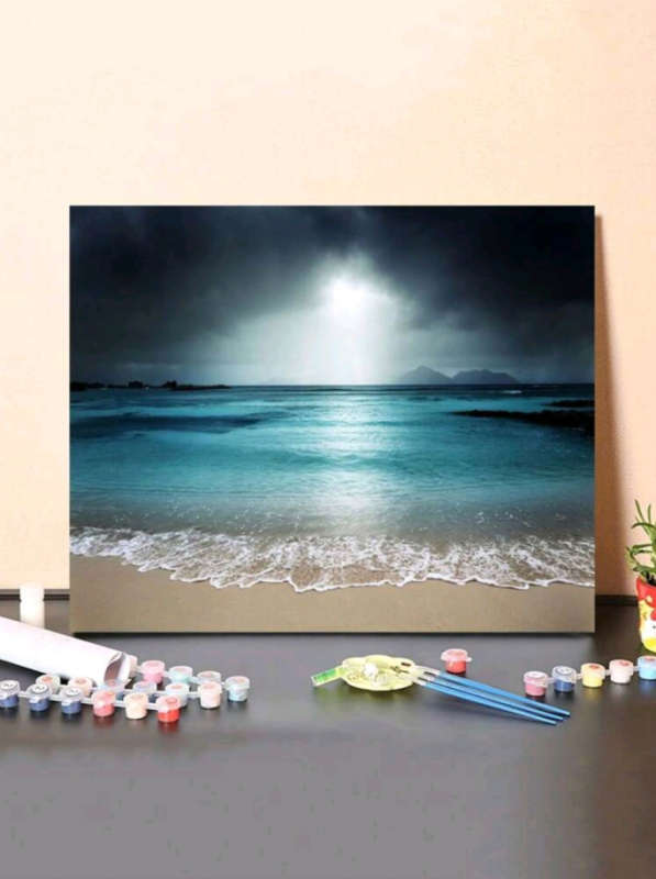 Paint by Numbers: Beach Scene & Dark Skies