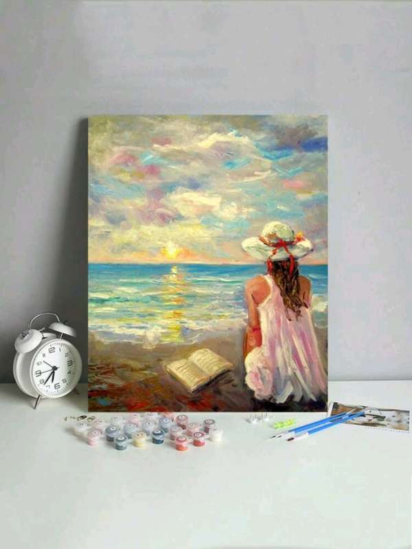 Paint by Numbers: Lady Sitting at the Beach