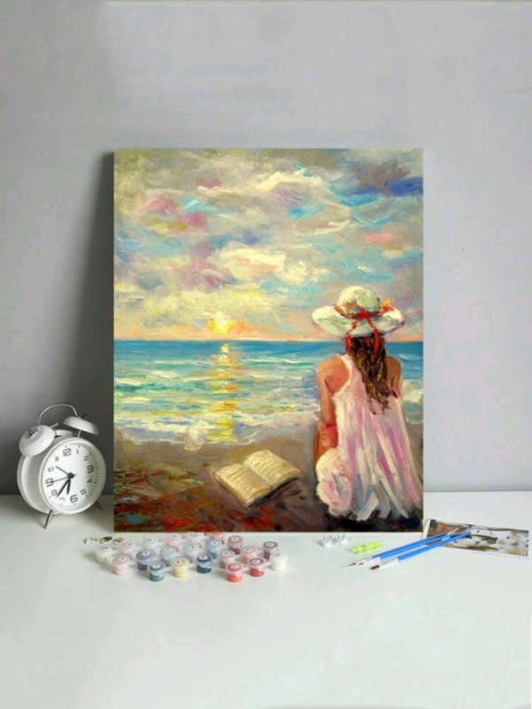 Paint by Numbers: Lady Sitting at the Beach