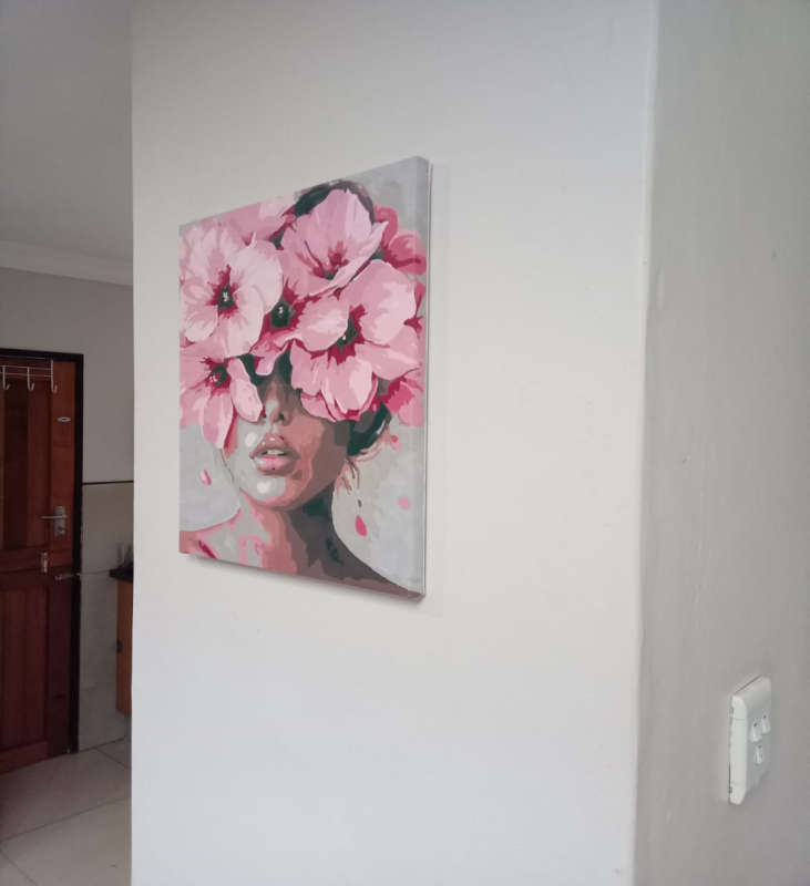 Paint by Numbers: Woman with Pink Flower Face