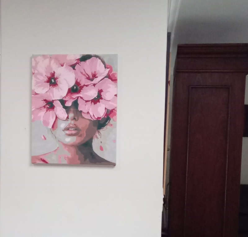 Paint by Numbers: Woman with Pink Flower Face