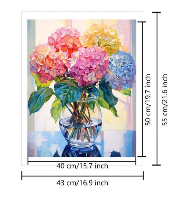 Paint by Numbers: Hydrangeas in Vase