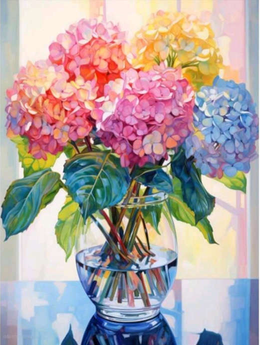 Paint by Numbers: Hydrangeas in Vase
