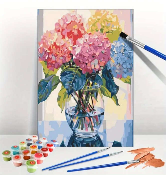 Paint by Numbers: Hydrangeas in Vase