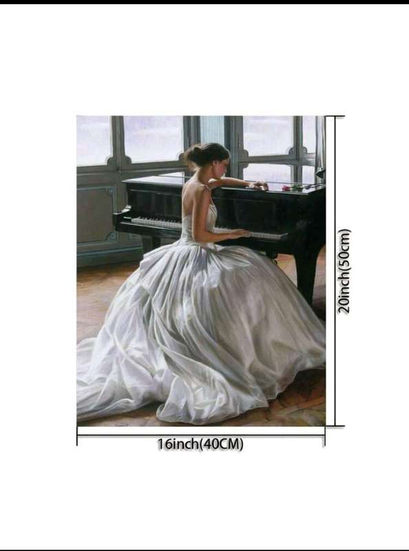 Paint by Numbers: Lady in White at Piano