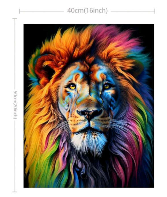 Paint by Numbers: Colourful Lion