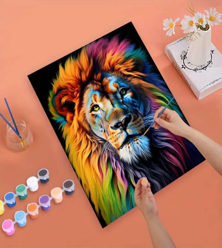 Paint by Numbers: Colourful Lion
