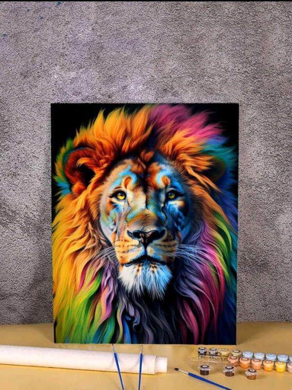 Paint by Numbers: Colourful Lion