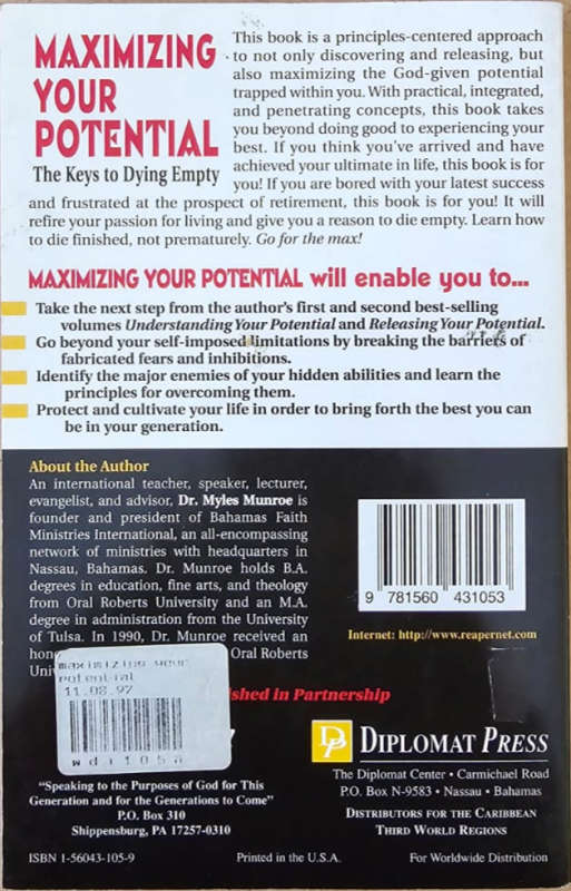 Maximising Your Potential - Dr Myles Munroe