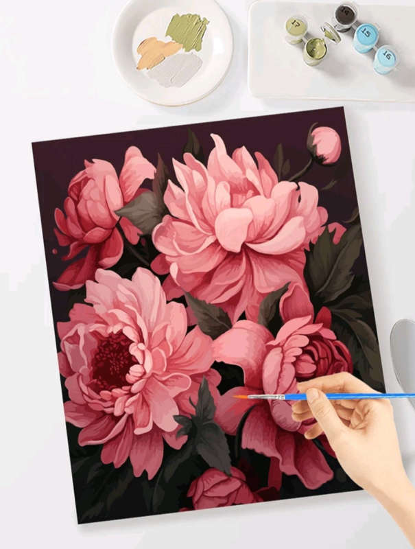 Paint by Numbers: Pink Peonies