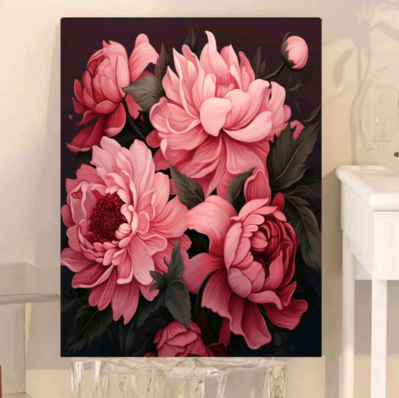 Paint by Numbers: Pink Peonies
